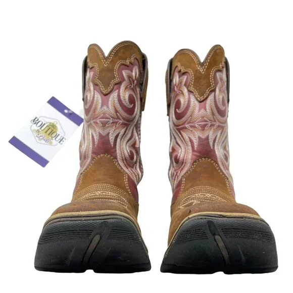 Durango Lady Rebel 6M Square Toe Western Leather Boot Brown Rusty Red DRD0349 - Picture 13 of 16